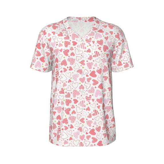 Haiem Hip Hop Hipster Baseball Jersey Button Down Shirts Sports Uniforms Men Women Jersey(Cute Hand Drawn Hearts,Medium)