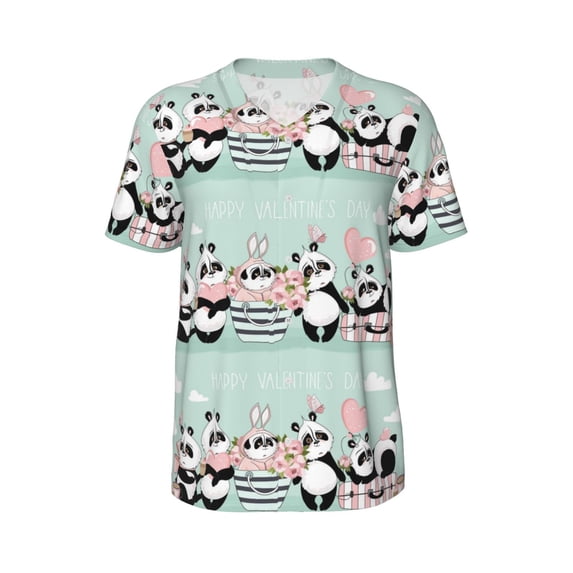 Haiem Hip Hop Hipster Baseball Jersey Button Down Shirts Sports Uniforms Men Women Jersey(Cute Panda,4X-Large)