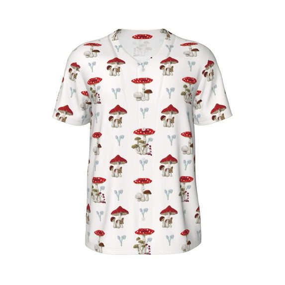 Haiem Hip Hop Hipster Baseball Jersey Button Down Shirts Sports Uniforms Men Women Jersey(Different Mushrooms,Large)