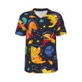 thumbnail image 1 of Haiem Hip Hop Hipster Baseball Jersey Button Down Shirts Sports Uniforms Men Women Jersey(Dinosaurs in Space,Medium), 1 of 9
