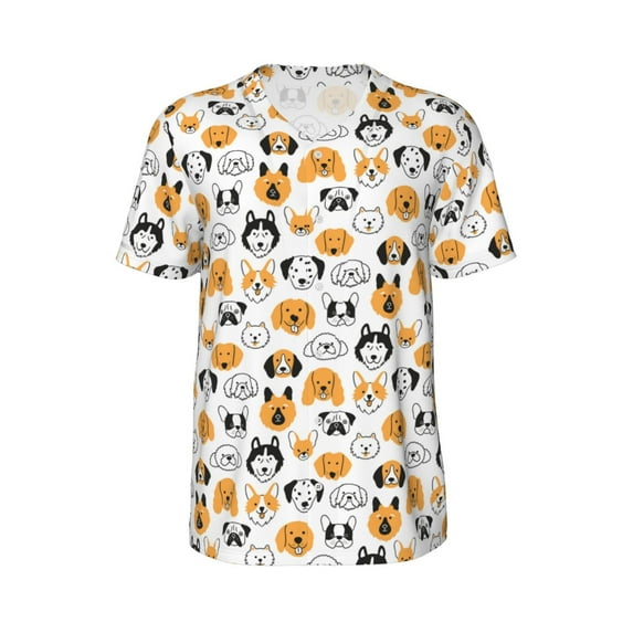 Haiem Hip Hop Hipster Baseball Jersey Button Down Shirts Sports Uniforms Men Women Jersey(Dog Faces,Small)