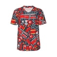 thumbnail image 1 of Haiem Hip Hop Hipster Baseball Jersey Button Down Shirts Sports Uniforms Men Women Jersey(Fire Sign,XX-Large), 1 of 9