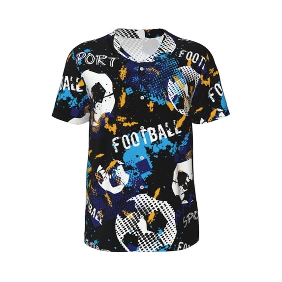 Haiem Hip Hop Hipster Baseball Jersey Button Down Shirts Sports Uniforms Men Women Jersey(Football,X-Large)