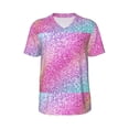 thumbnail image 1 of Haiem Hip Hop Hipster Baseball Jersey Button Down Shirts Sports Uniforms Men Women Jersey(Fun Rainbow Pink,X-Large), 1 of 9