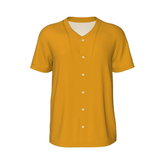 Haiem Hip Hop Hipster Baseball Jersey Button Down Shirts Sports Uniforms Men Women Jersey(Goldenrod,Small)