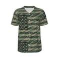 thumbnail image 1 of Haiem Hip Hop Hipster Baseball Jersey Button Down Shirts Sports Uniforms Men Women Jersey(Jungle Green Camo USA Flag,XX-Large), 1 of 9