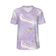 thumbnail image 1 of Haiem Hip Hop Hipster Baseball Jersey Button Down Shirts Sports Uniforms Men Women Jersey(Lavender Glitter Foil Stripes,XX-Large), 1 of 9