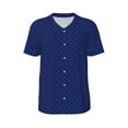 thumbnail image 1 of Haiem Hip Hop Hipster Baseball Jersey Button Down Shirts Sports Uniforms Men Women Jersey(Navy Blue,Medium), 1 of 9