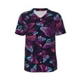 thumbnail image 1 of Haiem Hip Hop Hipster Baseball Jersey Button Down Shirts Sports Uniforms Men Women Jersey(Purple Butterfly,XX-Large), 1 of 9