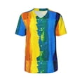 thumbnail image 1 of Haiem Hip Hop Hipster Baseball Jersey Button Down Shirts Sports Uniforms Men Women Jersey(Rainbow Colored,Large), 1 of 9