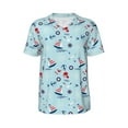 thumbnail image 1 of Haiem Hip Hop Hipster Baseball Jersey Button Down Shirts Sports Uniforms Men Women Jersey(Sailboats Anchors,XX-Large), 1 of 9