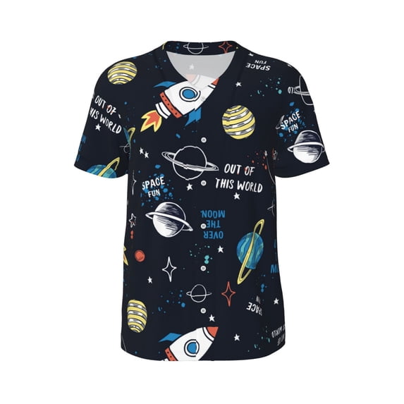Haiem Hip Hop Hipster Baseball Jersey Button Down Shirts Sports Uniforms Men Women Jersey(Space,XX-Large)
