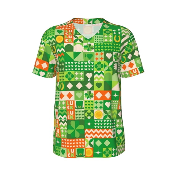 Haiem Hip Hop Hipster Baseball Jersey Button Down Shirts Sports Uniforms Men Women Jersey(St Patrick's Day6,3X-Large)