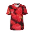 thumbnail image 1 of Haiem Hip Hop Hipster Baseball Jersey Button Down Shirts Sports Uniforms Men Women Jersey(Strawberry Red,Medium), 1 of 9