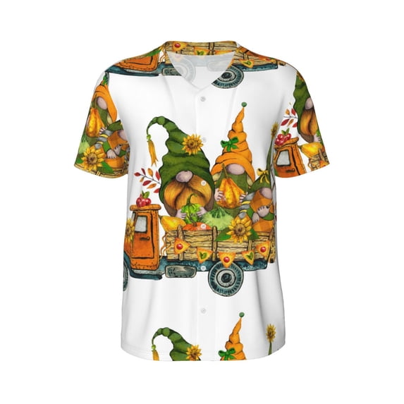 Haiem Hip Hop Hipster Baseball Jersey Button Down Shirts Sports Uniforms Men Women Jersey(Thanksgiving Truck,Small)