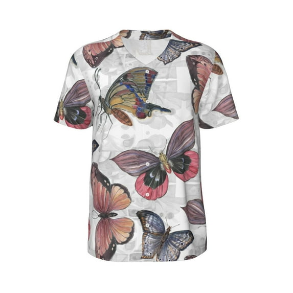 Haiem Hip Hop Hipster Baseball Jersey Button Down Shirts Sports Uniforms Men Women Jersey(Vintage Butterflies,Medium)