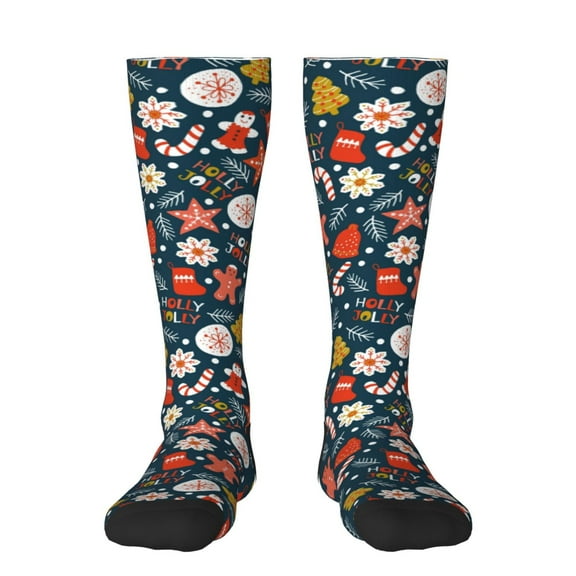 Haiem Holiday Christmas Cookies Socks, Funny Novelty Crazy Design Cotton Socks Sports Socks Knee High Socks For Men, Women,1Pairs - Gift For Working Friends