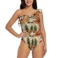 thumbnail image 1 of Haiem Holiday Christmas Stars Women's One Piece Swimsuits Tummy Control One Shoulder Bathing Suits Ruffle Swimwear-X-Large, 1 of 8