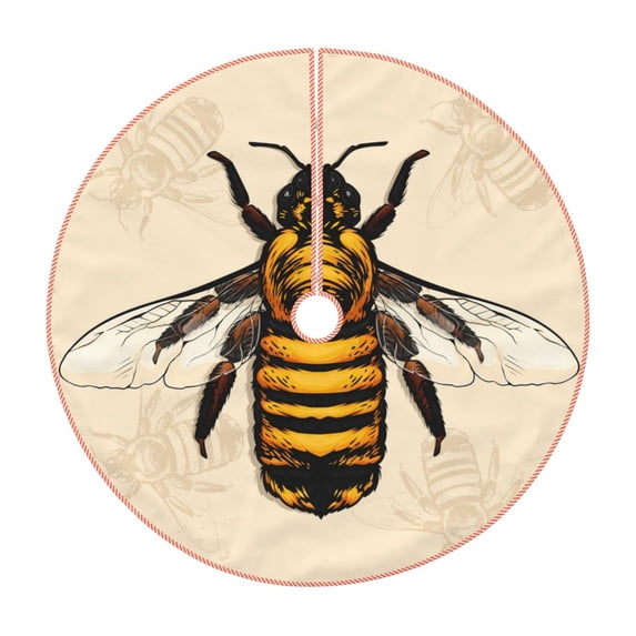 Haiem Honey Bee Pattern Christmas Tree Skirt Merry Christmas Party Christmas Tree Decoration,New Year Decorations-30"