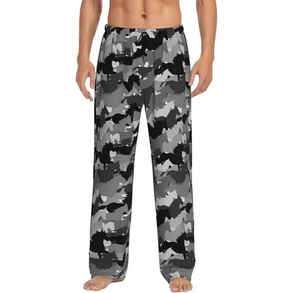 Haiem Horse Silhouette Men's Pajama Pants Ultra Lightweight Pjs Bottoms Sleepwear Bottom Pants With Pocket Drawstring-Small