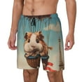 thumbnail image 1 of Haiem Hot Air Balloon Guinea Pig Mens Swim Trunks with Compression Liner 2 in 1 Swimming Shorts Stretch Swimwear Quick Dry,Board Shorts-Small, 1 of 9