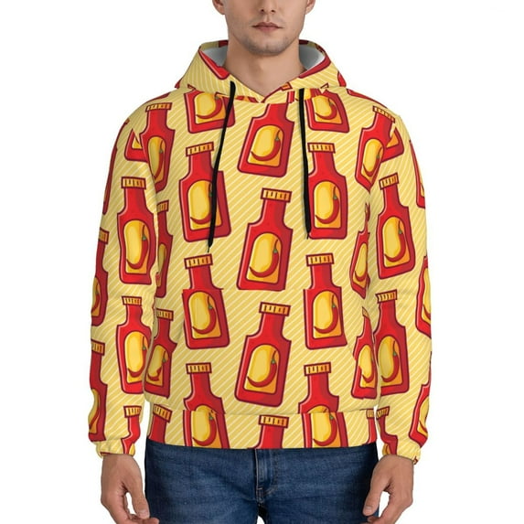 Haiem Hot Chili Patterned Men's Hoodie with Kangaroo Pocket - Ideal Pullover Sweatshirt for Daily Wear, Travel, and Home-Medium