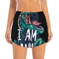 thumbnail image 1 of Haiem Hungry Tyrannosaurus Women's 2 in 1 Running Shorts - Lightweight Athletic Workout Gym Yoga Breathable Sports Shorts Liner with Phone Pockets-, 1 of 9