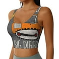 thumbnail image 1 of Haiem I Like Big Digger Pattern Womens Sports Bra - U Neck Padded Low Impact Yoga Bra Workout Crop Top Gym Moisture-Wicking Workout Vest -XX-Large, 1 of 9