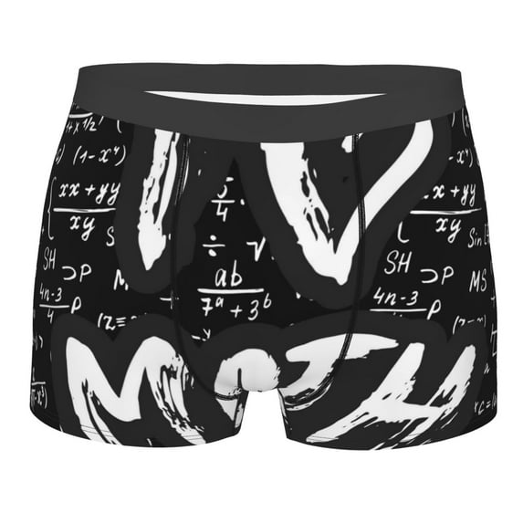 Haiem I love Math Men's Boxer Briefs, Every Day Comfort Stretch Cotton Moisture-Wicking Underwear-X-Large