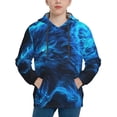 thumbnail image 1 of Haiem Ice Blue Fire Wolf Pattern Boys Hoodie, Youth Pullover Hooded Sweatshirt, Kangaroo Pocket Hoodie for Kids Girls -Medium, 1 of 6
