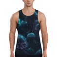thumbnail image 1 of Haiem Ice blue light spot jellyfish Men Workout Tank Top Gym Bodybuilding Sleeveless Muscle T Shirts Athletic Tank Breathable Workout Shirt-3X-Large, 1 of 8