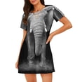 thumbnail image 1 of Haiem Indian Elephant Print Women’s Short-sleeved Nightdress – Comfortable and Loose-Fit Sleepwear, Soft Cotton Sleep Shirt for Relaxing, Casual Nightdress, 1 of 6