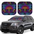 thumbnail image 1 of Haiem Indian Mandalas Dragonfly Windshield Sun Shade: Universal Foldable 2-Piece Car Front Window Sunshade - Blocks Uv Rays, And Reduces Heat,Essential Car Accessory Medium, 1 of 7
