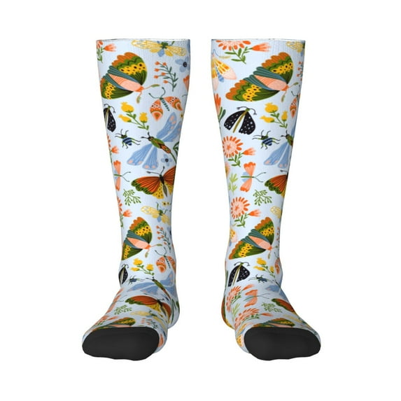 Haiem Insects and Flowers Socks, Funny Novelty Crazy Design Cotton Socks Sports Socks Knee High Socks For Men, Women,1Pairs - Gift For Working Friends
