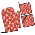 thumbnail image 1 of Haiem Japanese Maneki Cats Print Extra Long Oven Mitts and Pot Holders 4pc Sets: Heat Resistant Silicone Oven Mittens with Mini Oven Gloves and Hot Pads Potholders, 1 of 6
