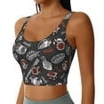 thumbnail image 1 of Haiem Japanese Sushi Hashi Pattern Womens Sports Bra - U Neck Padded Low Impact Yoga Bra Workout Crop Top Gym Moisture-Wicking Workout Vest -Small, 1 of 9