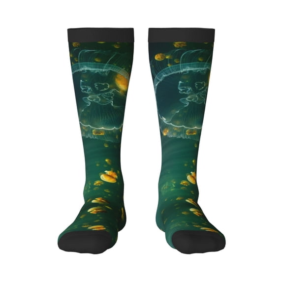 Haiem Jelly Fish Socks, Funny Novelty Crazy Design Cotton Socks Sports Socks Knee High Socks For Men, Women,1Pairs - Gift For Working Friends