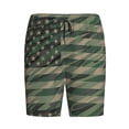 thumbnail image 1 of Haiem Jungle Green Camo USA Flag Men's Pajama Short with Soft Woven Cotton Elastic Waistband Sleep Short-3X-Large, 1 of 9