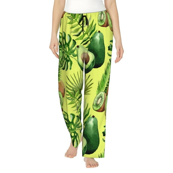 Haiem Kiwi and Avocado Women's Pajama Pants Ultra Lightweight Pjs Bottoms Sleepwear Bottom Pants With Pocket Drawstring-Medium