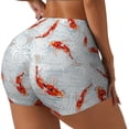 thumbnail image 1 of Haiem Koi Fish Corals,Spring Summer No Front Seam Biker Shorts for Women Yoga Workout Gym Bike Shorts with Tummy Control Moisture-Wicking-Large, 1 of 9