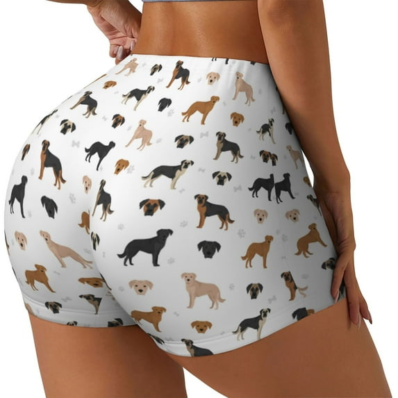 Haiem Labrador Retriever Dog No Front Seam Biker Shorts for Women Yoga Workout Gym Bike Shorts with Tummy Control Moisture-Wicking-Small