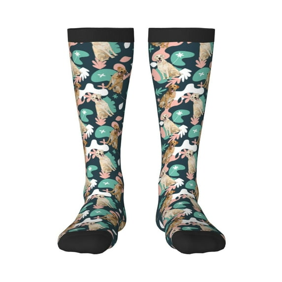 Haiem Labrador Retriever Dog Socks, Funny Novelty Crazy Design Cotton Socks Sports Socks Knee High Socks For Men, Women,1Pairs - Gift For Working Friends