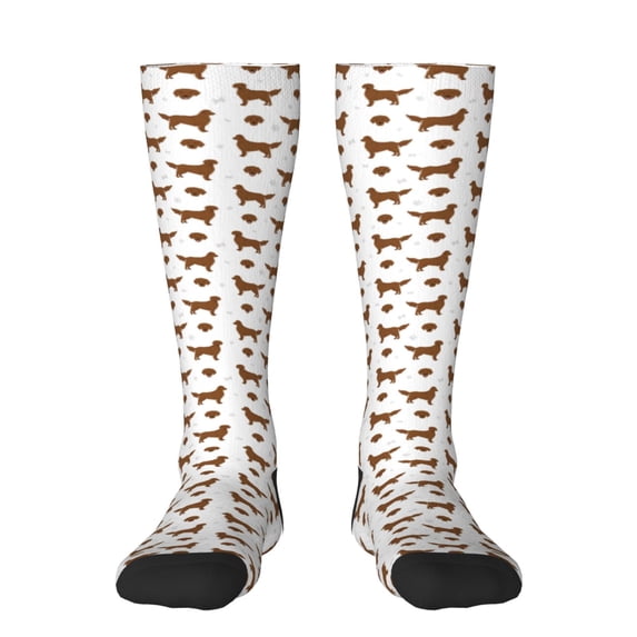 Haiem Labrador Retriever Dog Socks, Funny Novelty Crazy Design Cotton Socks Sports Socks Knee High Socks For Men, Women,1Pairs - Gift For Working Friends