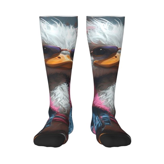 Haiem Lady Duck Socks, Funny Novelty Crazy Design Cotton Socks Sports Socks Knee High Socks For Men, Women,1Pairs - Gift For Working Friends