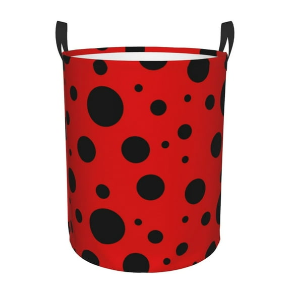 Haiem Ladybug Pattern Laundry Basket, Laundry Hamper, Collapsible Laundry Baskets, Dirty Clothes Hamper, Waterproof with Handles for College Dorm, Family-Small
