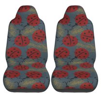 Haiem Ladybug Printed Car Seat Covers Set of 2, Universal Fit Car Seat Covers,Protective Seat Covers,Comfortable Car Seat Covers, Easy Installation Seat Covers, Vehicle Seat Covers