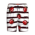 thumbnail image 1 of Haiem Ladybugs on Black and White Striped1 Men's Pajama Short with Soft Woven Cotton Elastic Waistband Sleep Short-4X-Large, 1 of 9