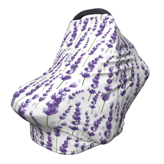 Haiem Lavender Flowers Baby Nursing Cover & Nursing Poncho - Multi Use Cover for Baby Car Seat Canopy, Stroller Cover, 360°Full Privacy Breastfeeding Coverage