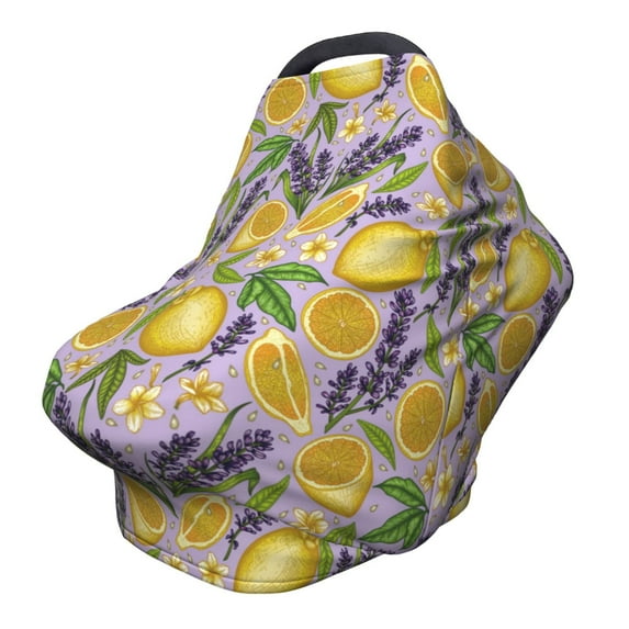 Haiem Lavender Flowers Baby Nursing Cover & Nursing Poncho - Multi Use Cover for Baby Car Seat Canopy, Stroller Cover, 360°Full Privacy Breastfeeding Coverage