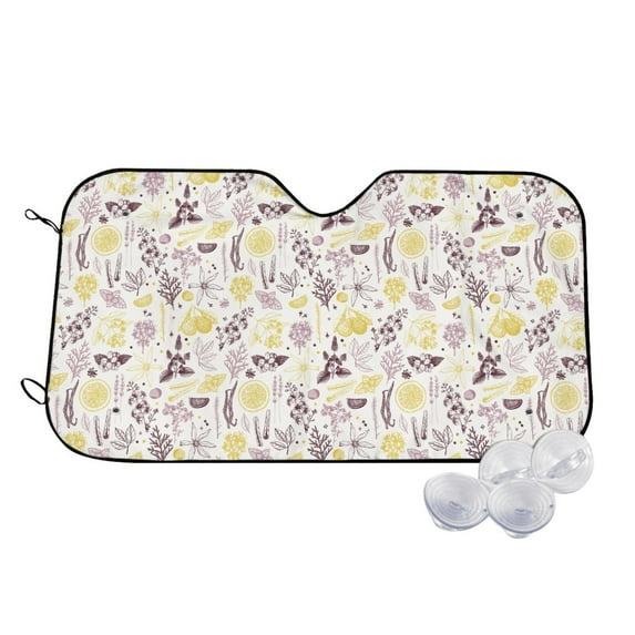 Haiem Lavender Flowers Car Windshield Sun Shade - Blocks UV Rays Sun Visor Protector, Sunshade to Keep Your Vehicle Cool, Universal Fit SUV Van Sedan-Small